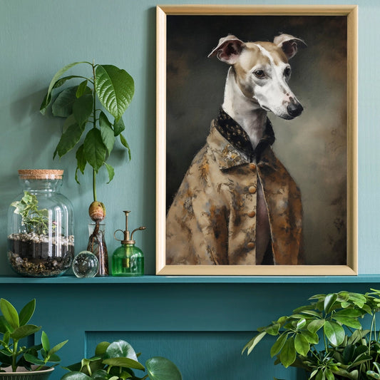 Whippet Dog Portrait Print