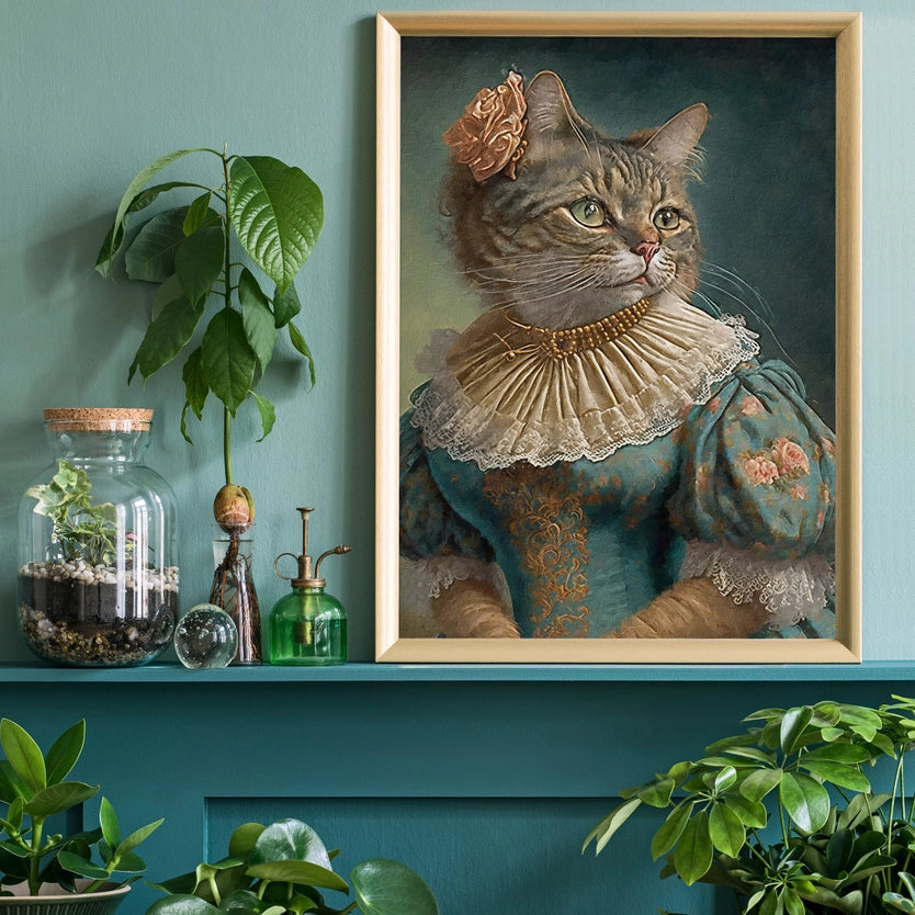 Tabby Cat Head Portrait Print