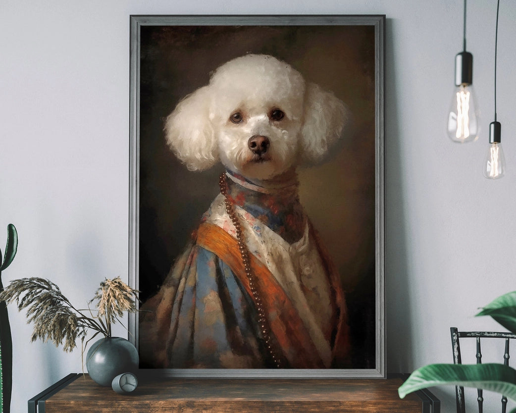 Bichon Frise Dog Portrait Print