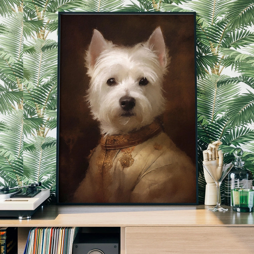 West Highland White Terrier Dog Portrait Print