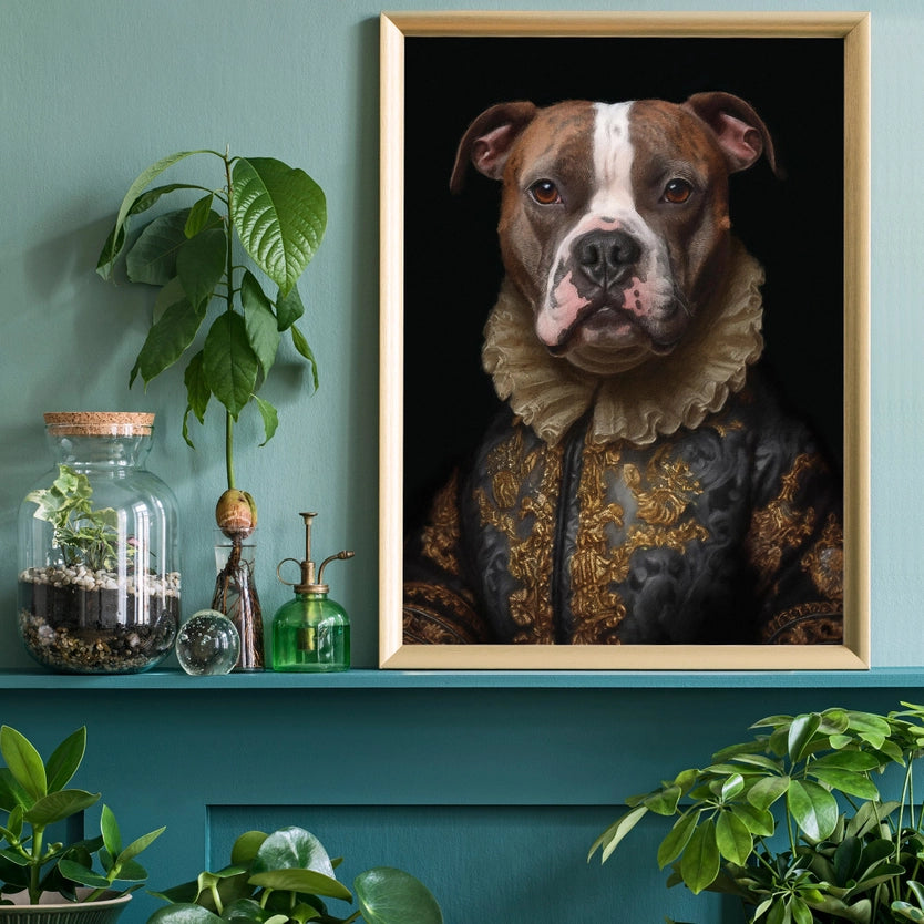 Staffordshire Bull Terrrier Staffy Dog Portrait Print 1