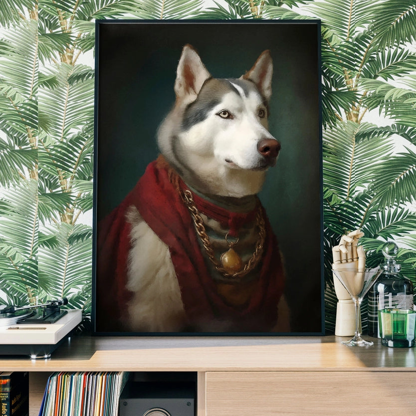 Husky Dog Portrait Print