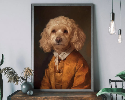 Golden Cockapoo Dog Portrait Print