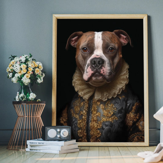 Staffordshire Bull Terrrier Staffy Dog Portrait Print 1