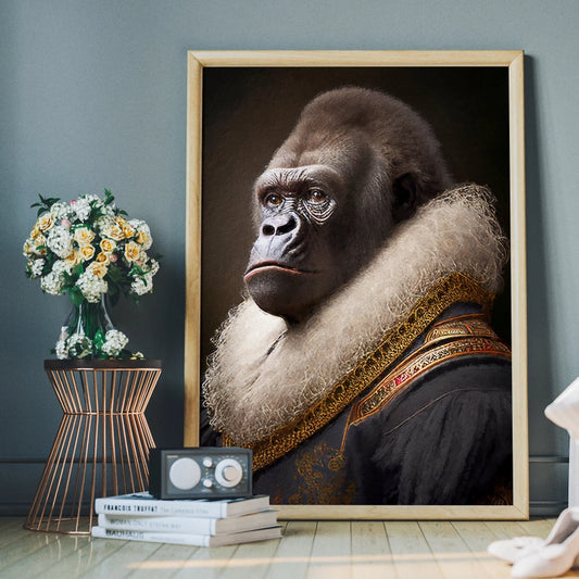 Gorilla Head Portrait Print