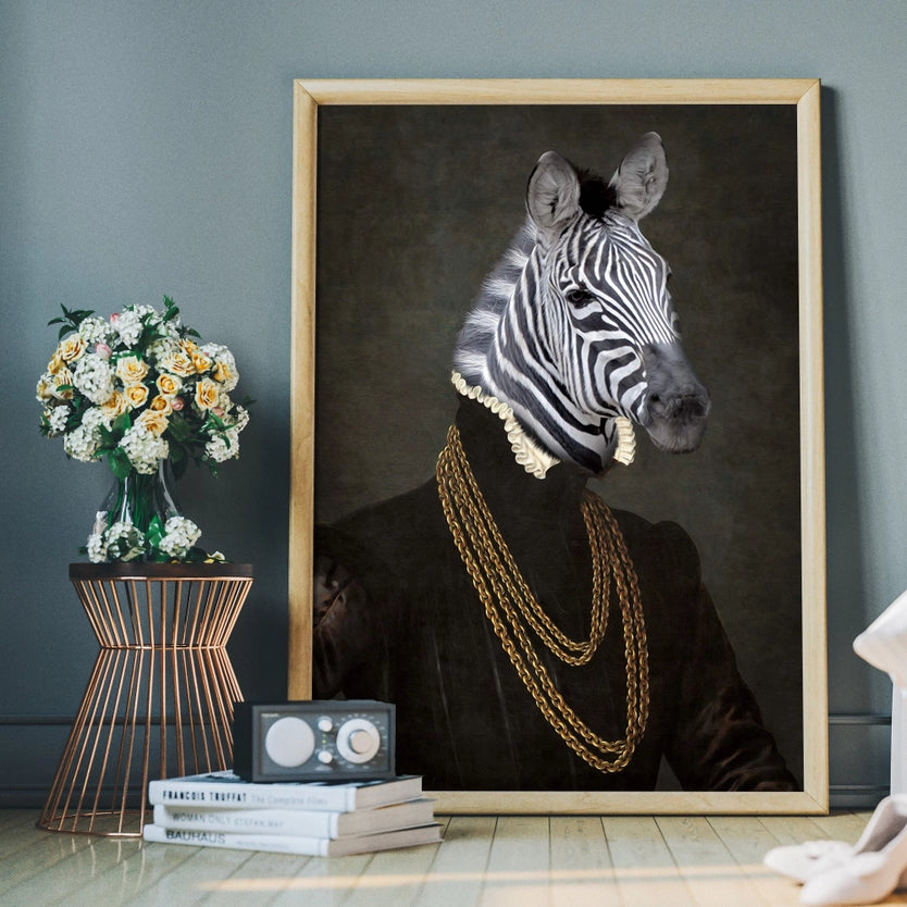 Zebra Portrait Print