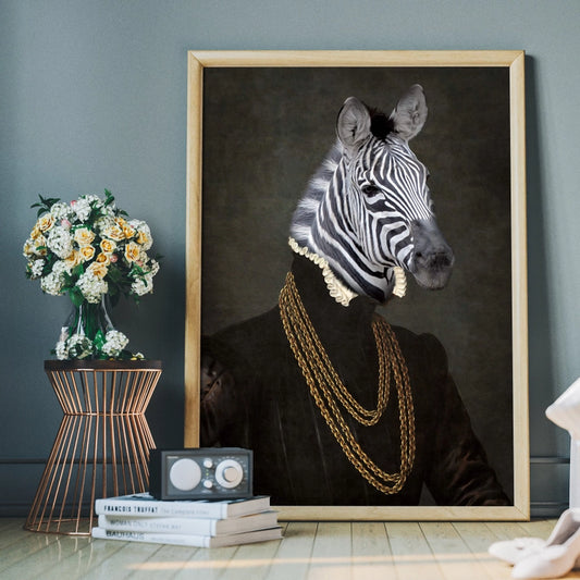 Zebra Portrait Print
