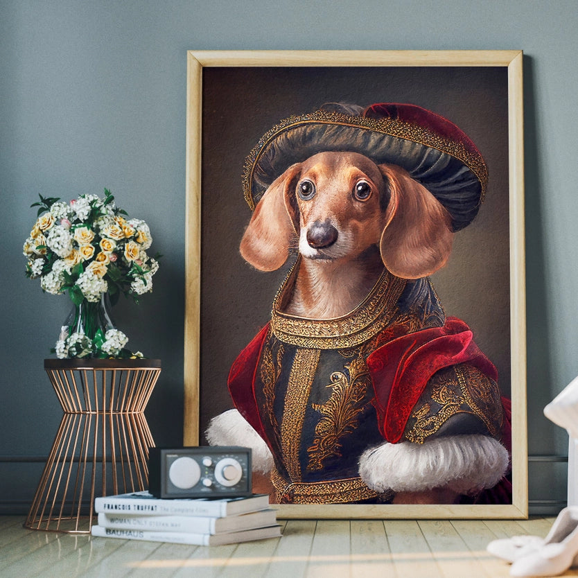 Dachshund Head Portrait Print