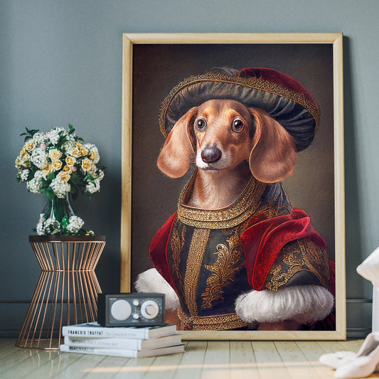 Dachshund Head Portrait Print