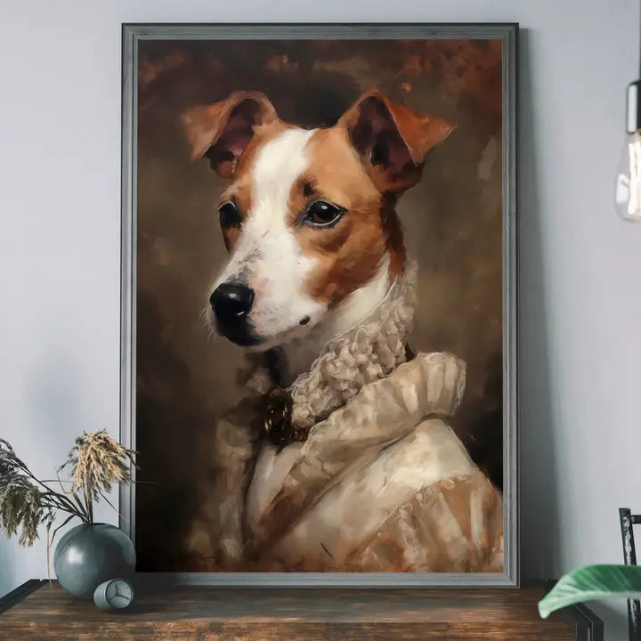 Jack Russell Tan & White Portrait Print