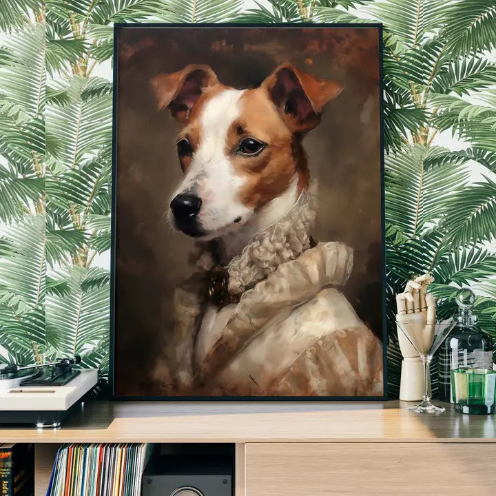 Jack Russell Tan & White Portrait Print