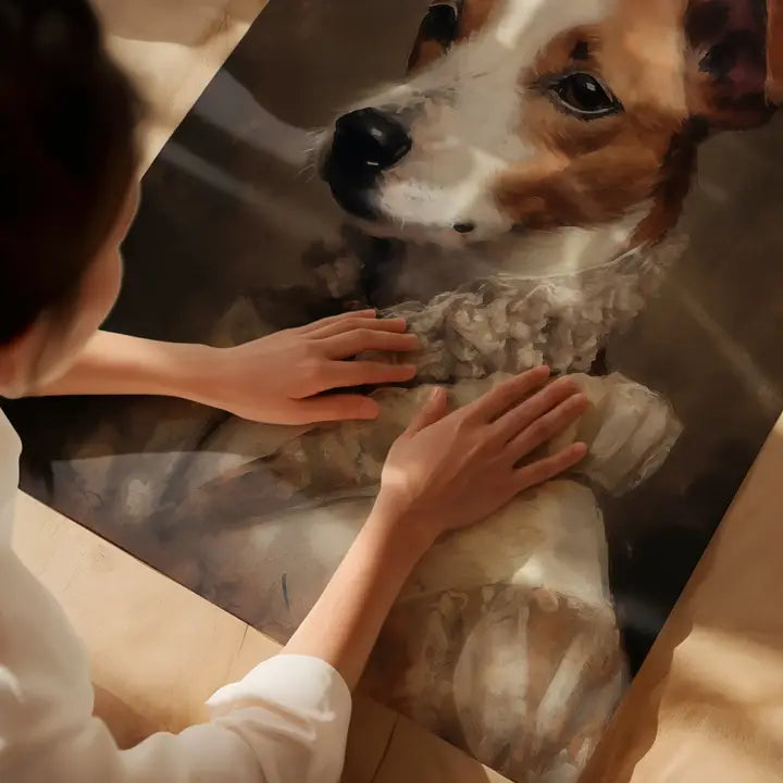 Jack Russell Tan & White Portrait Print