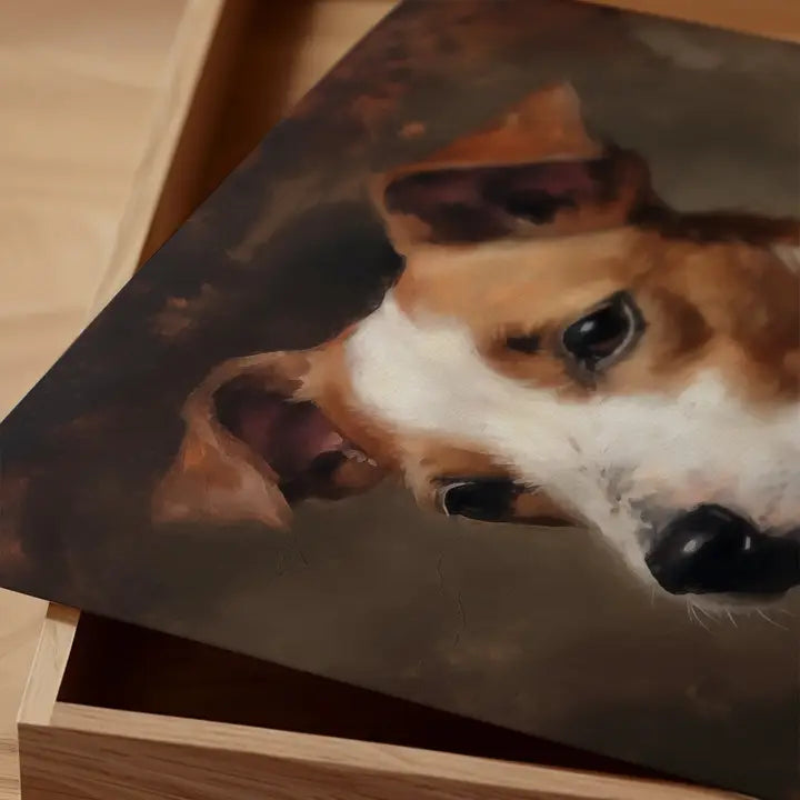 Jack Russell Tan & White Portrait Print