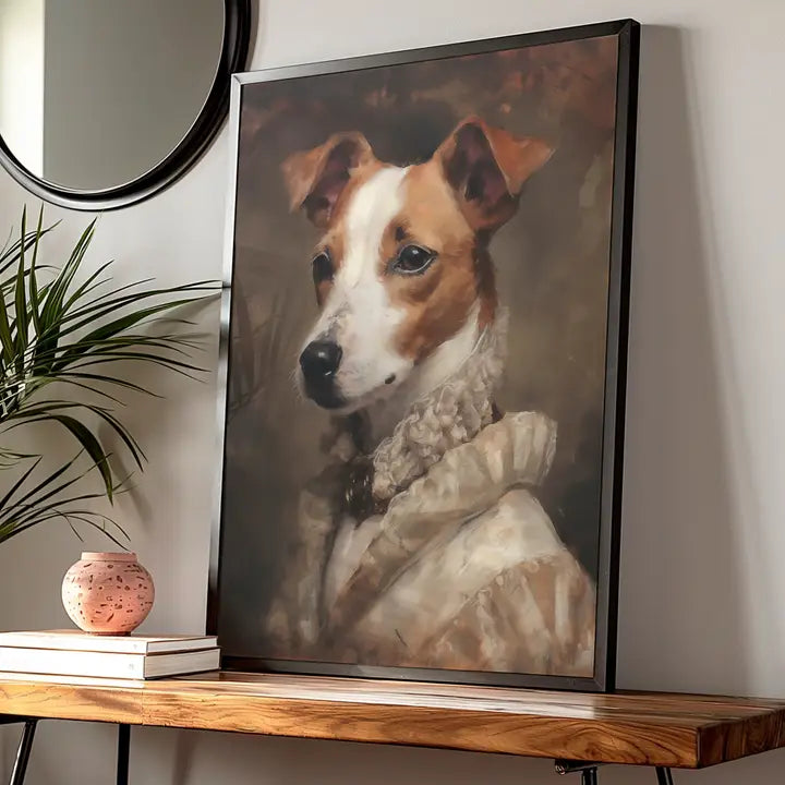 Jack Russell Tan & White Portrait Print