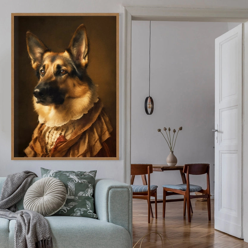 German Shepherd Alsatian Dog Portrait Print