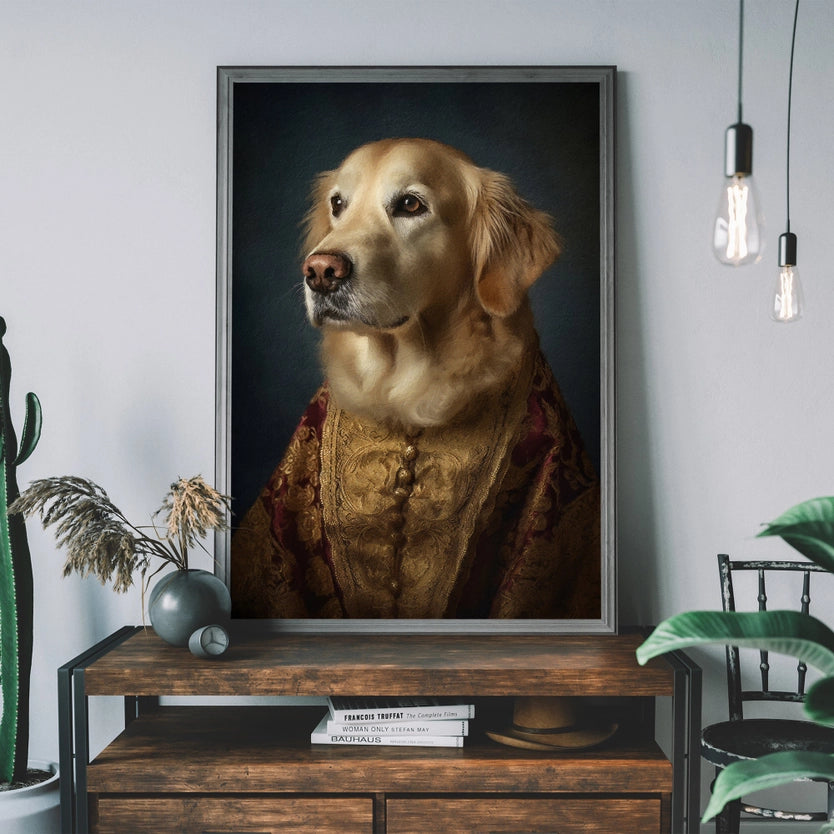 Golden Retriever Dog Portrait Print