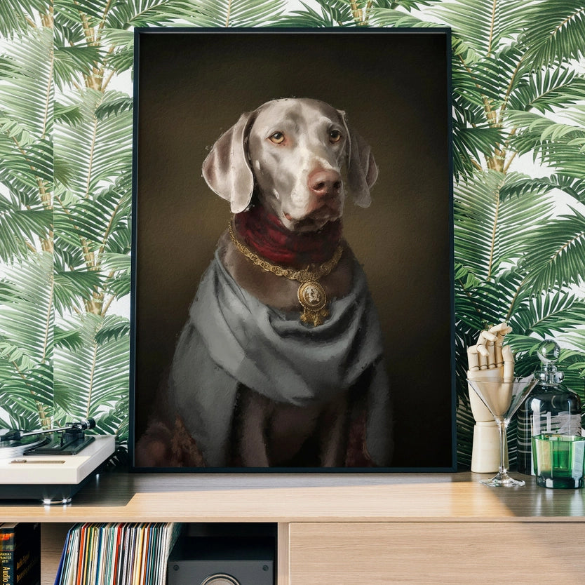 Weimaraner Dog Portrait Print