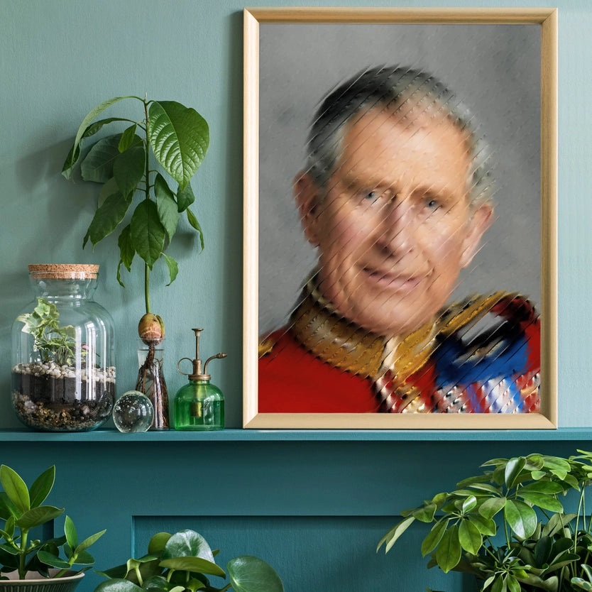 King Charles III Refracted Glass Print