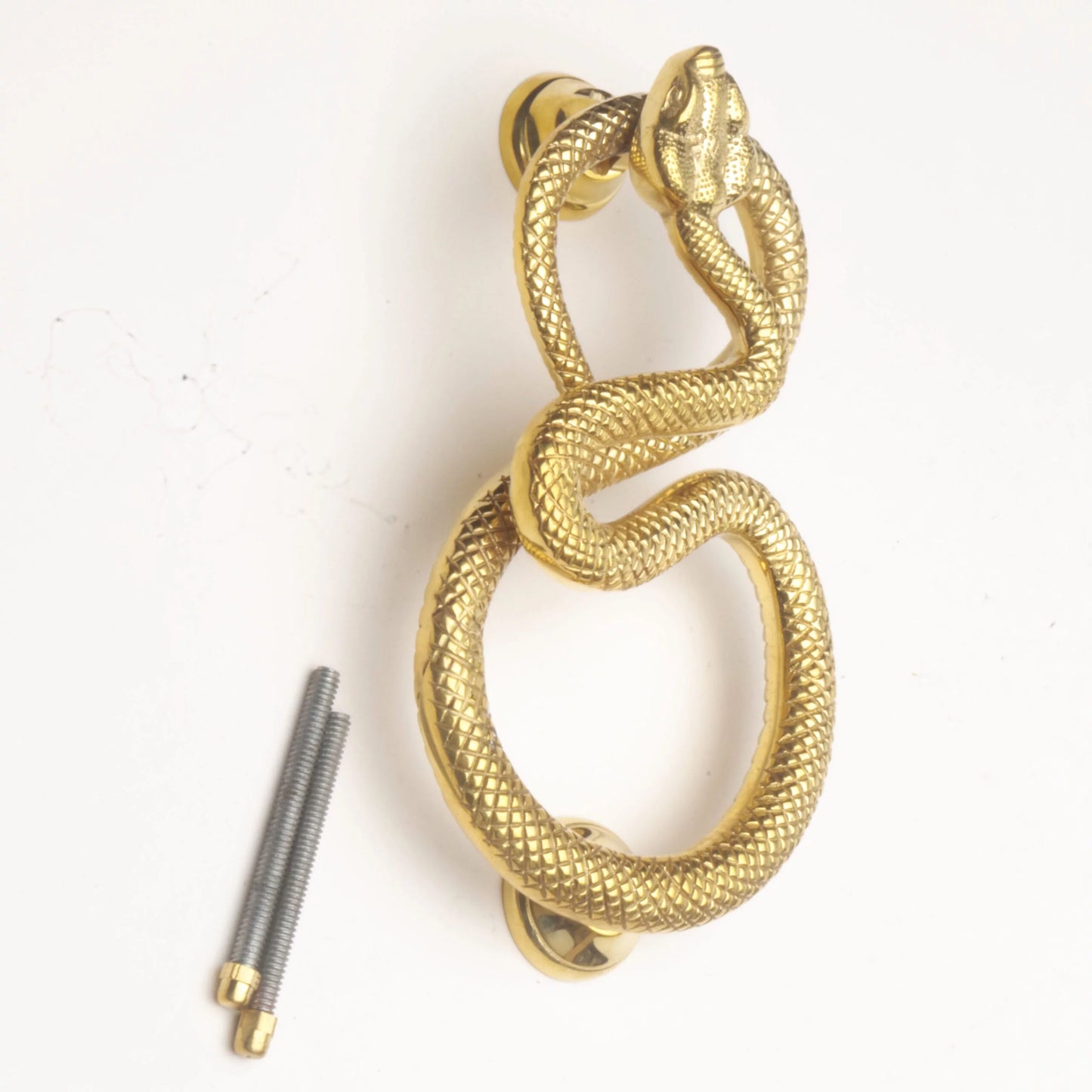 Snake Door Knocker - Polished Brass Finish