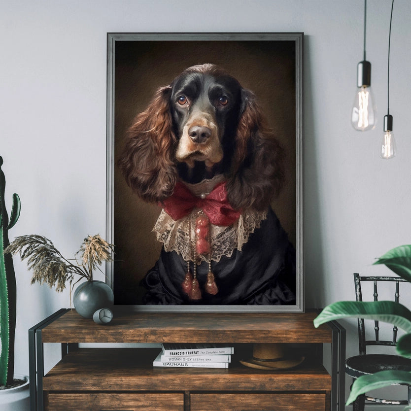 Brown Cocker Spaniel Dog Portrait Print