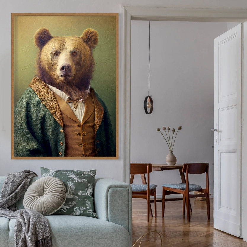 Brown Bear Head Portrait Print