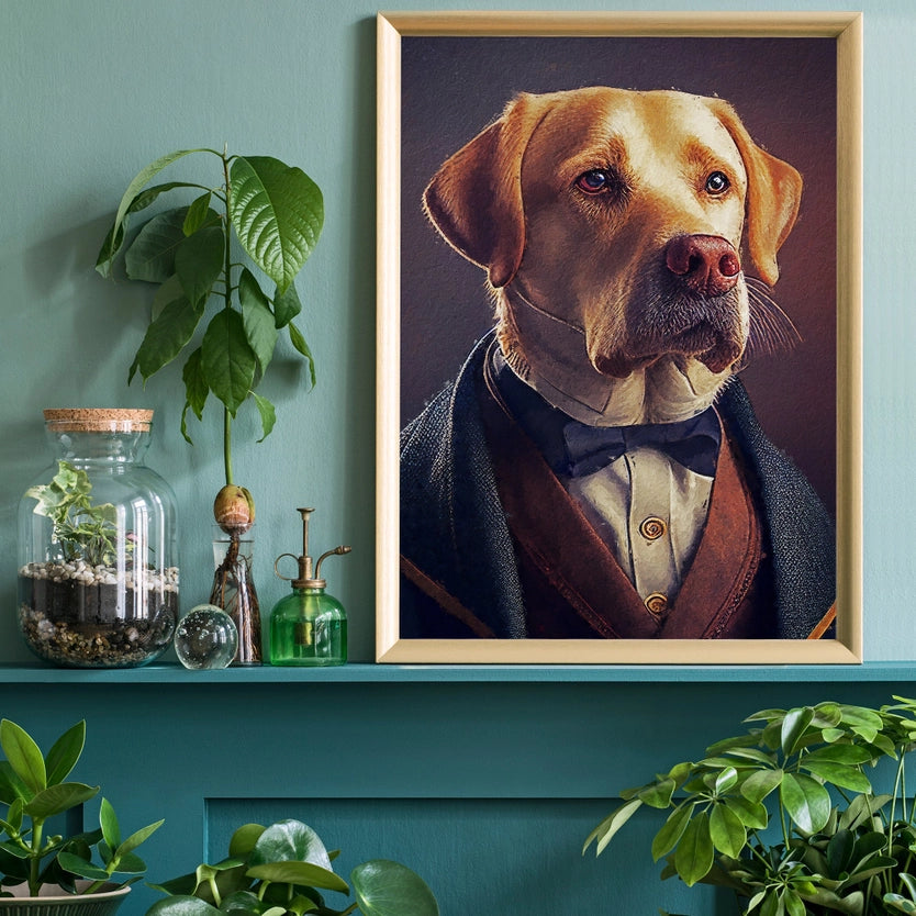 Yellow Labrador Head Portrait Print