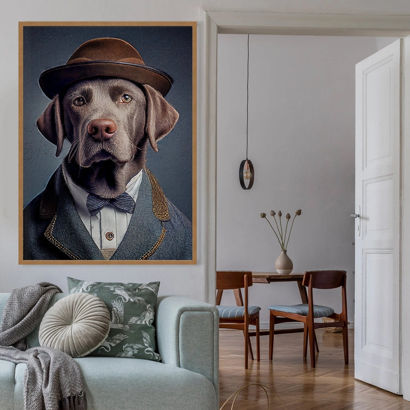 Black Labrador Head Portrait Print