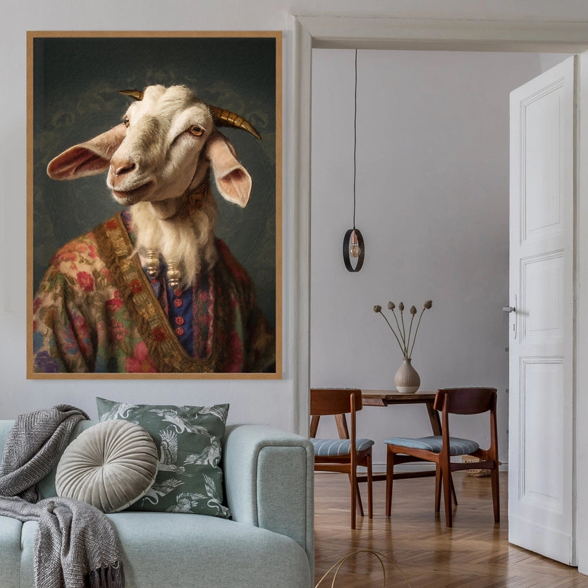 Goat Head Portrait Print