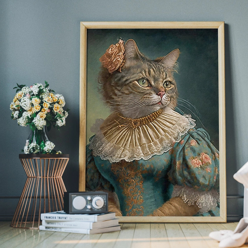 Tabby Cat Head Portrait Print
