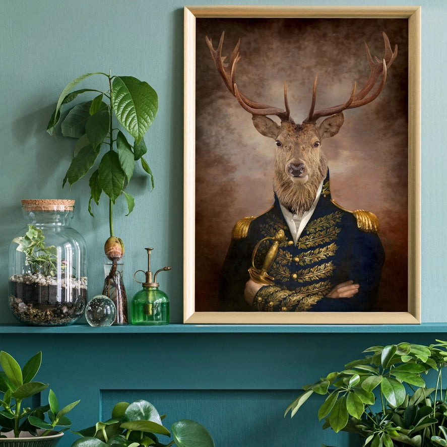 President Stag Portrait Print
