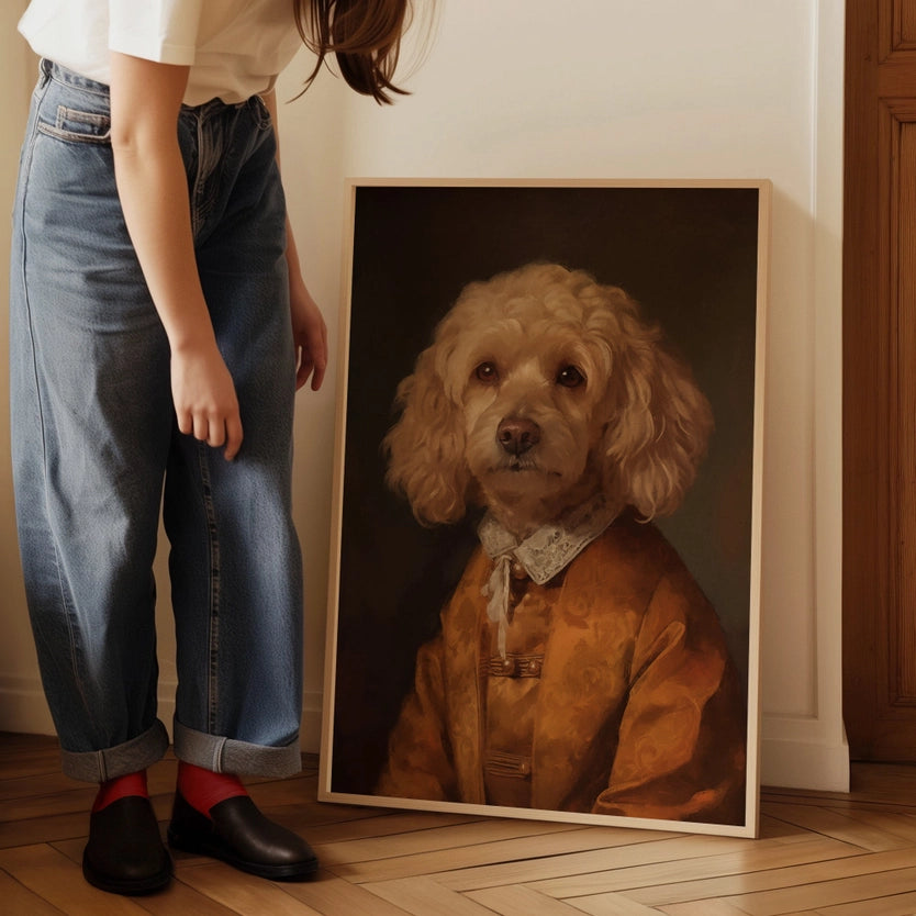 Golden Cockapoo Dog Portrait Print
