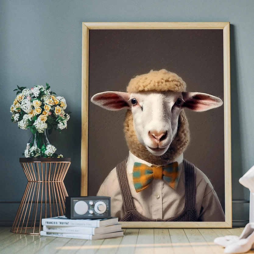 Sheep Head Portrait Print