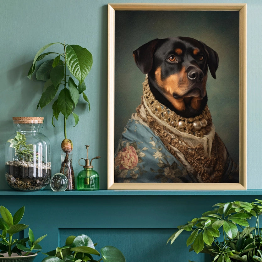 Rottweiler Dog Portrait Print