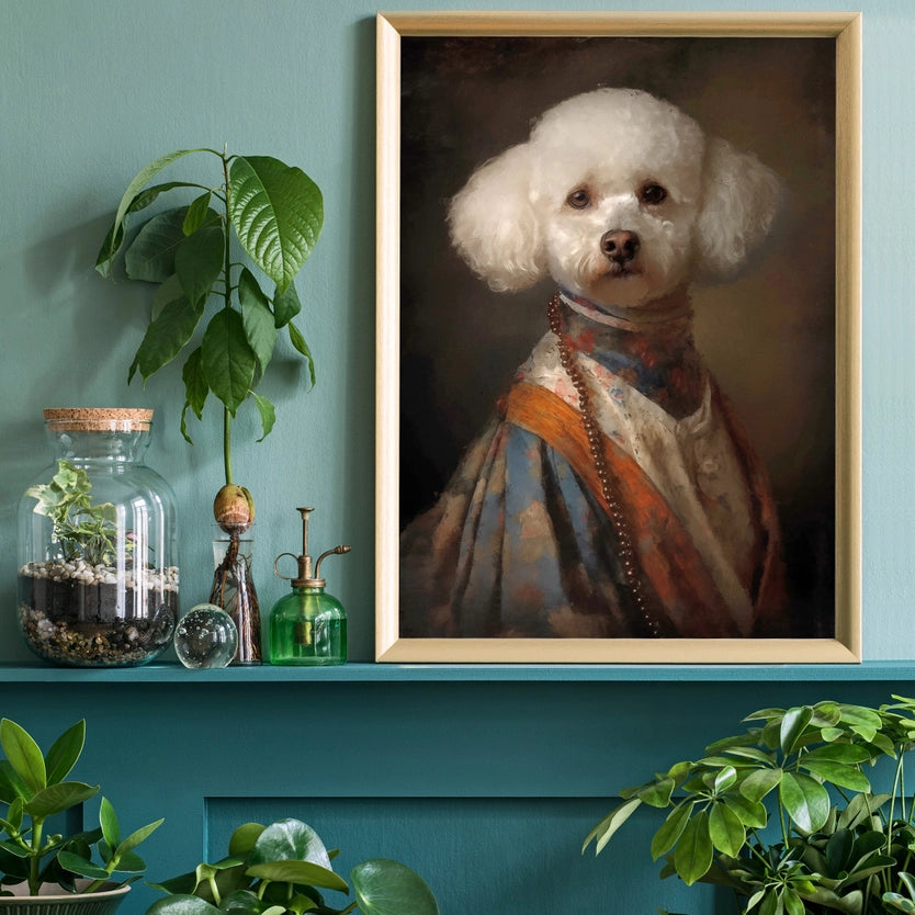Bichon Frise Dog Portrait Print