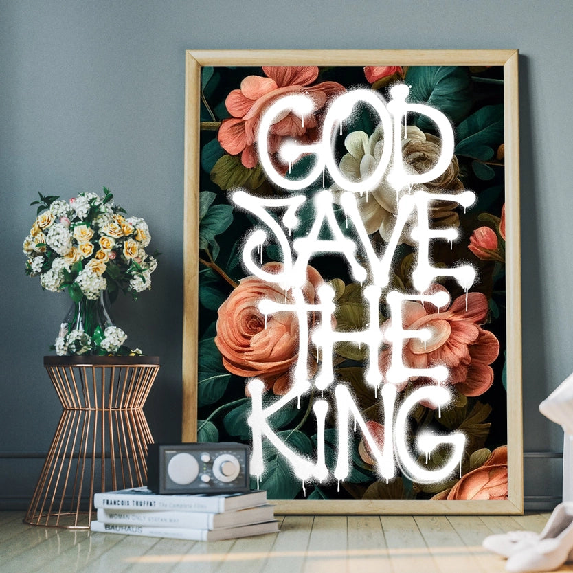 God Save the King Spray Paint Print