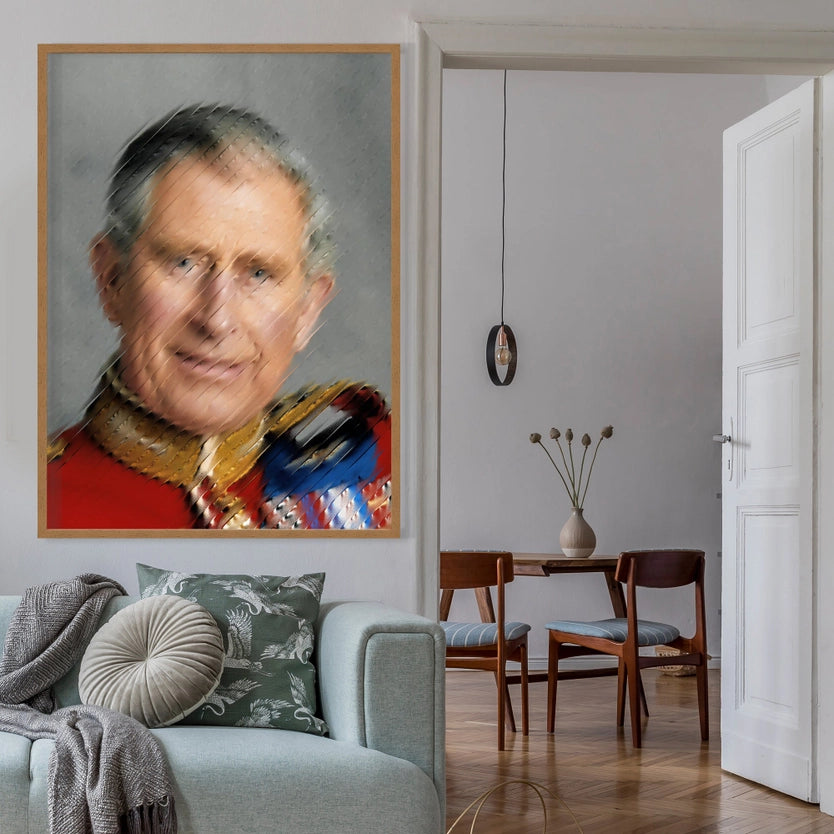 King Charles III Refracted Glass Print