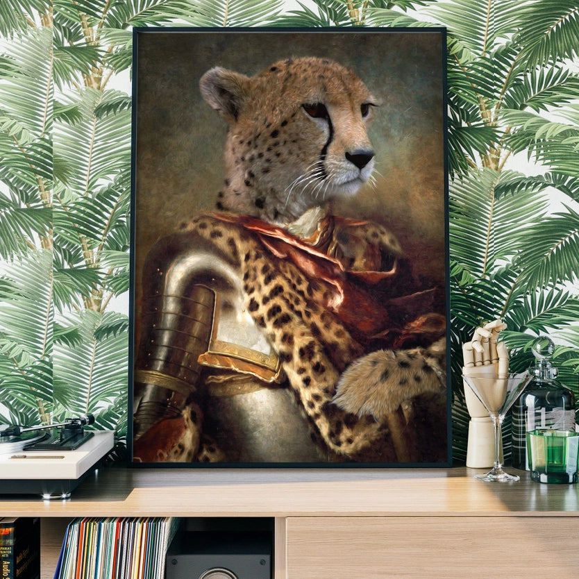 Field Marshall Cheetah Portrait Print