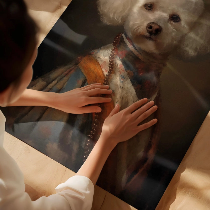 Bichon Frise Dog Portrait Print