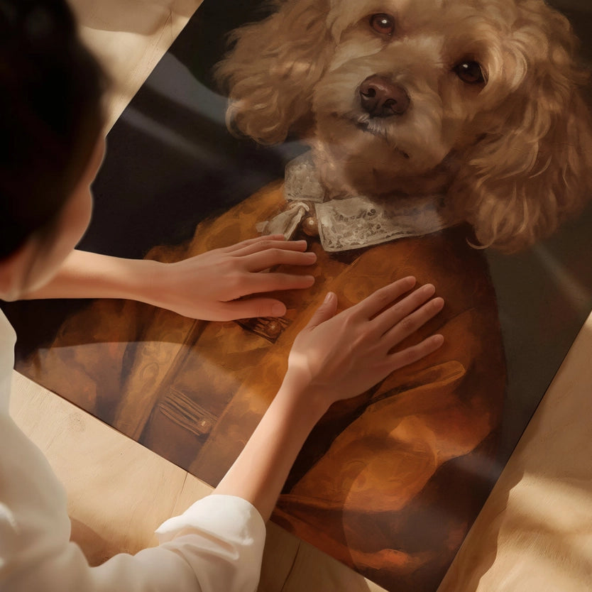 Golden Cockapoo Dog Portrait Print