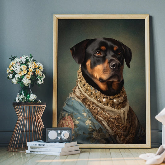 Rottweiler Dog Portrait Print