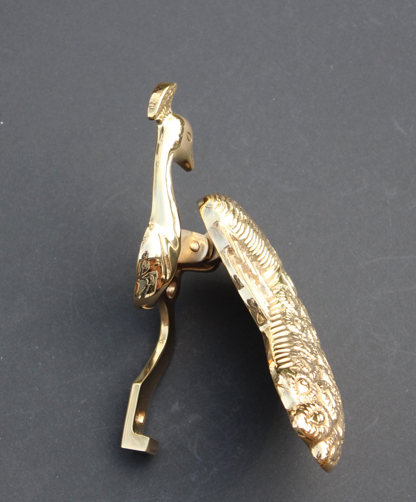 Peacock Door Knocker - Solid Cast Brass Finish