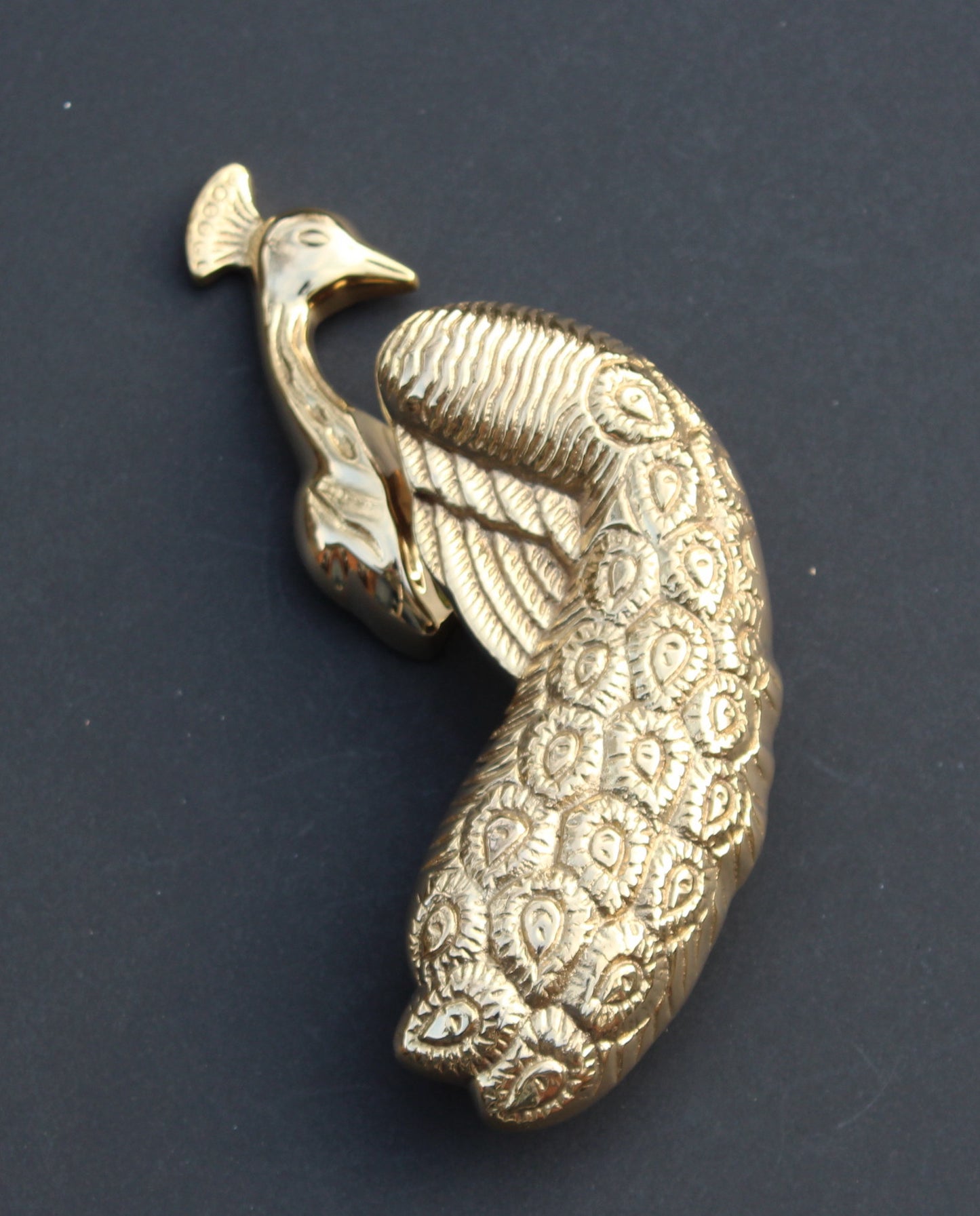 Peacock Door Knocker - Solid Cast Brass Finish