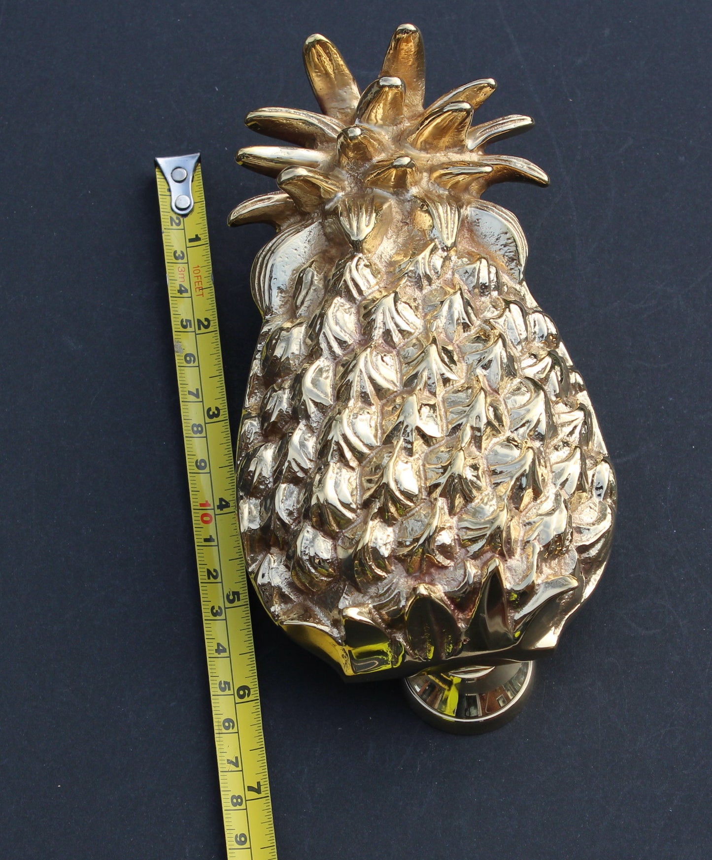 Large Pineapple Door Knocker - Polished Brass Gold Finish