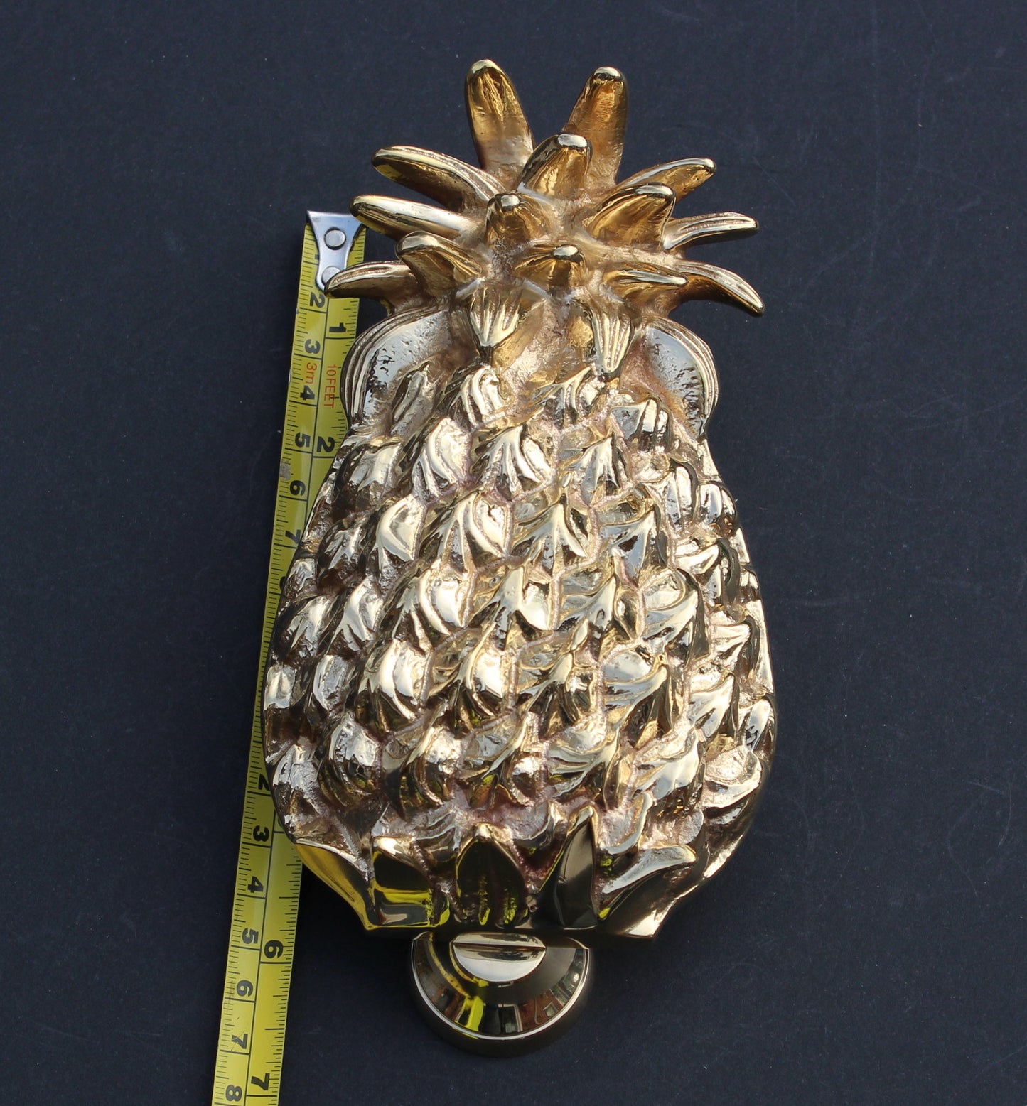 Large Pineapple Door Knocker - Polished Brass Gold Finish
