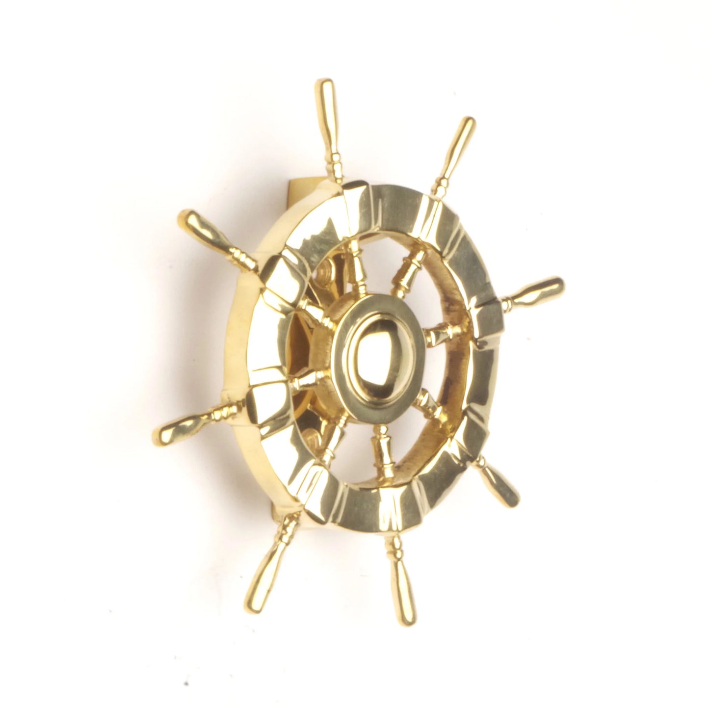 Ships Wheel Door Knocker - Polished Brass Finish
