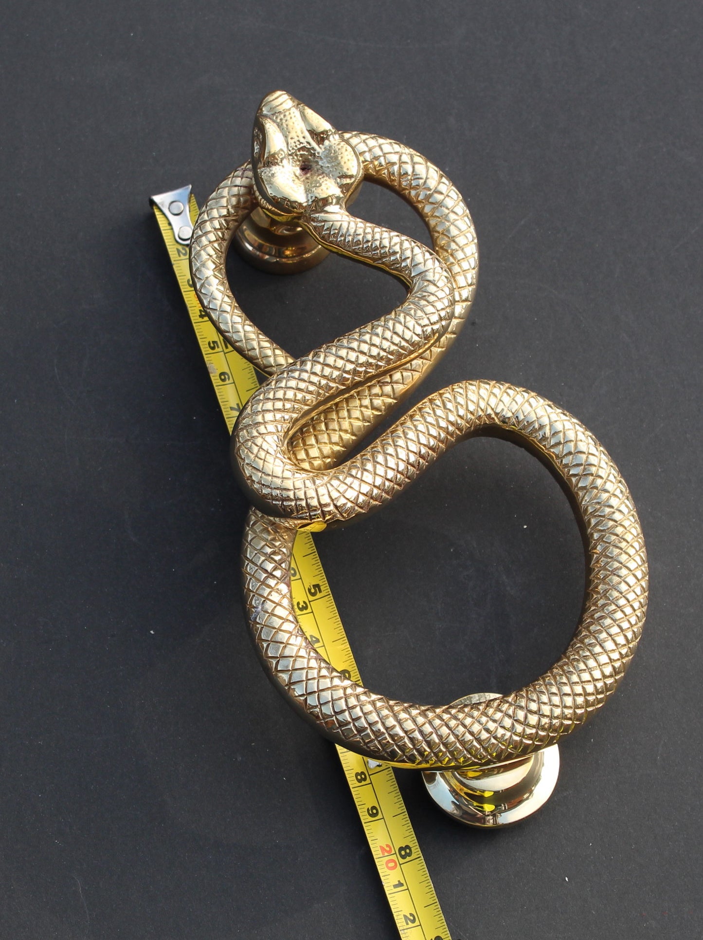 Snake Door Knocker - Polished Brass Finish