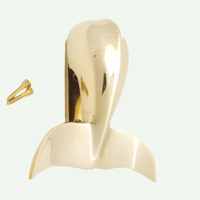 Whale Tail Door Knocker - Brass Finish