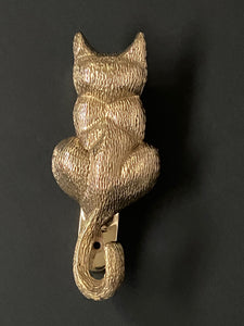 Cat Door Knocker - Polished Brass Gold Finish