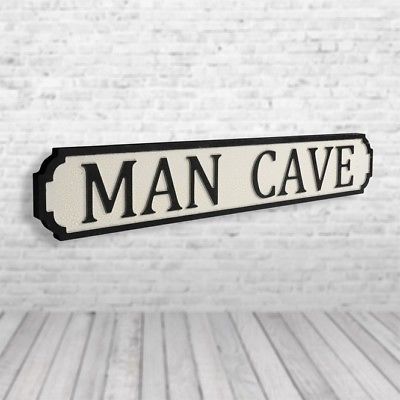 MAN CAVE: ROAD SIGN: Vintage Retro Road Sign