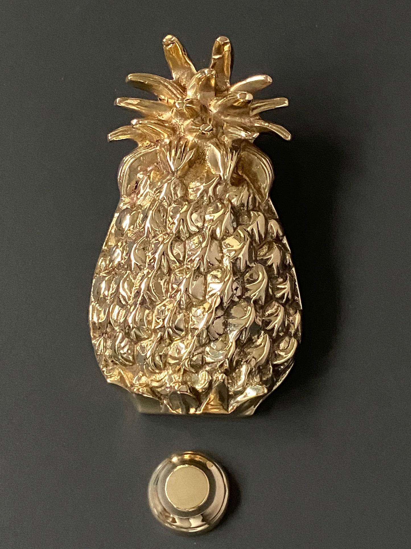 Large Pineapple Door Knocker - Polished Brass Gold Finish